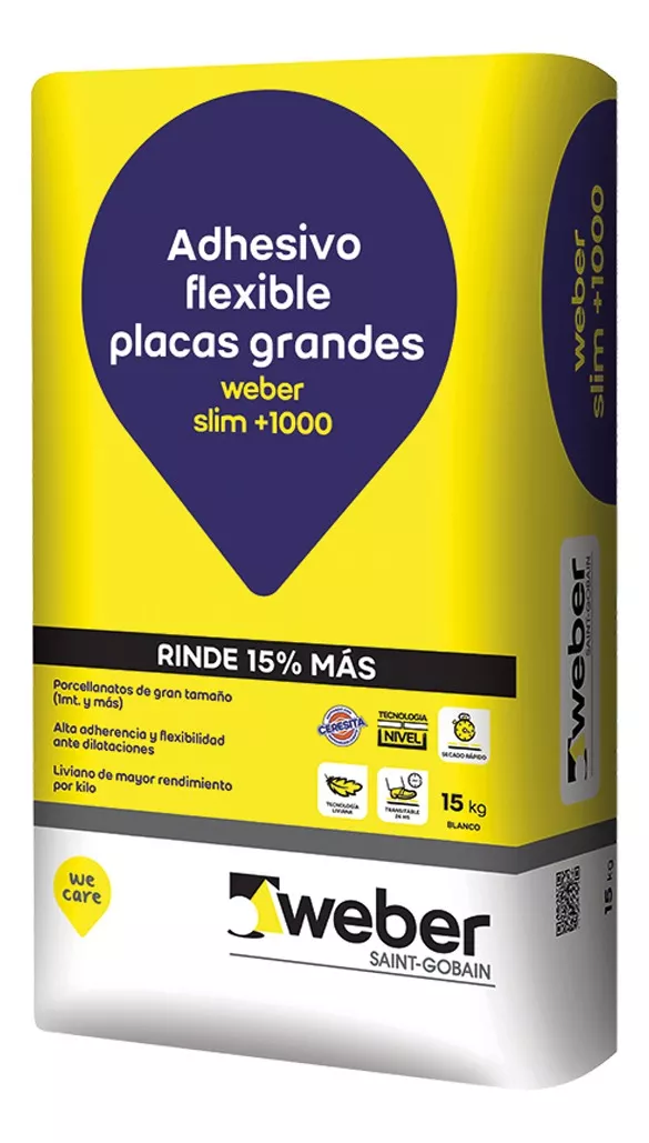 Adhesivo weber slim flexible x 15kg (ap)